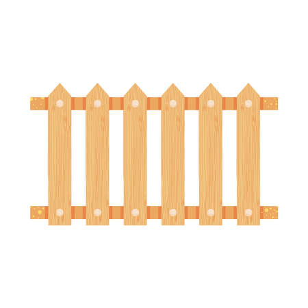 wooden fence icon over white background, colorful design, vector illustrationのイラスト素材