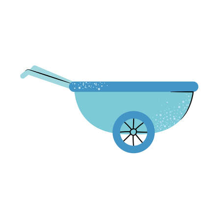 blue wheelbarrow icon over white background, colorful design, vector illustrationのイラスト素材