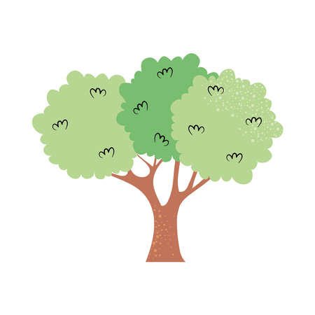 beautiful green tree icon over white background, colorful design, vector illustrationのイラスト素材