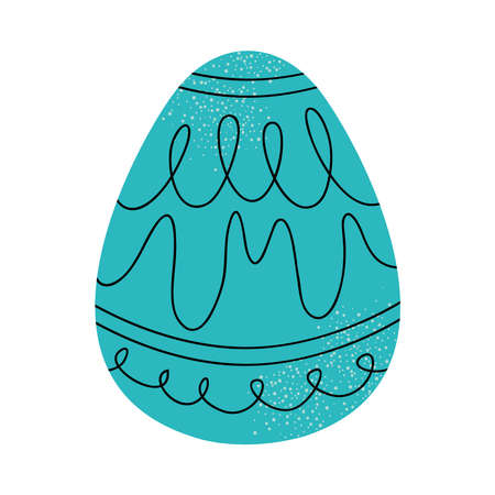 turquoise easter egg icon over white background, colorful design, vector illustrationのイラスト素材