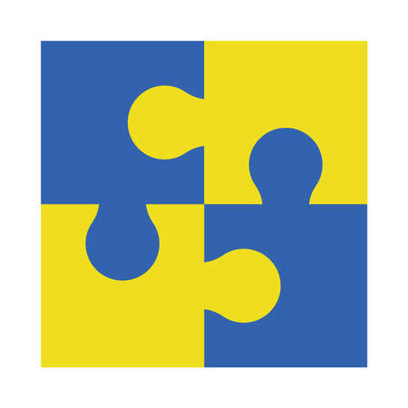 World down syndrome day, jigsaw pieces over white background, colorful design, vector illustrationのイラスト素材