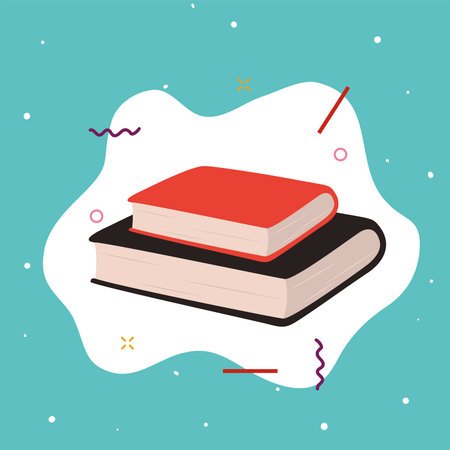 books on blue background design, Education literature and read theme Vector illustration