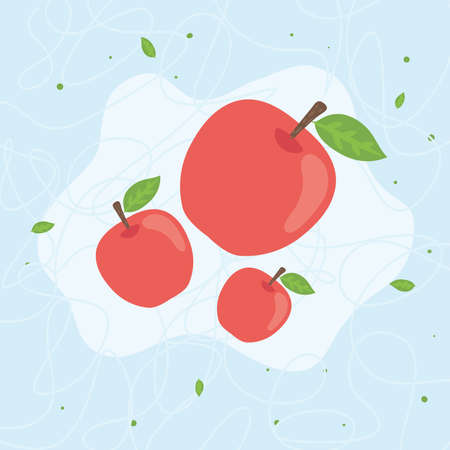 Healthy food apples fruits design, organic eco bio and fresh theme Vector illustrationのイラスト素材