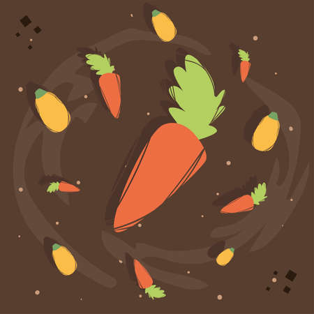 Carrot with healthy and organic food icon set design, eco bio and fresh theme Vector illustrationのイラスト素材
