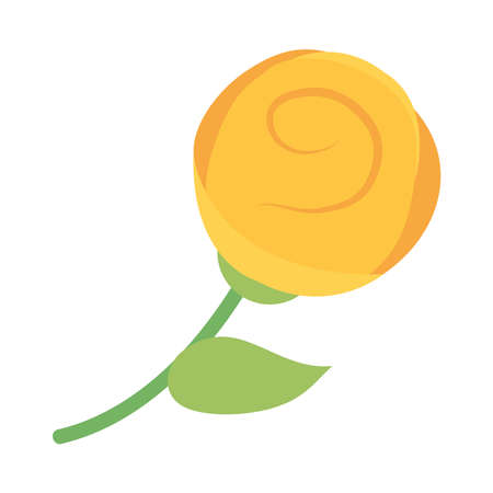 icon of yellow flower over white background, colorful design, vector illustrationのイラスト素材