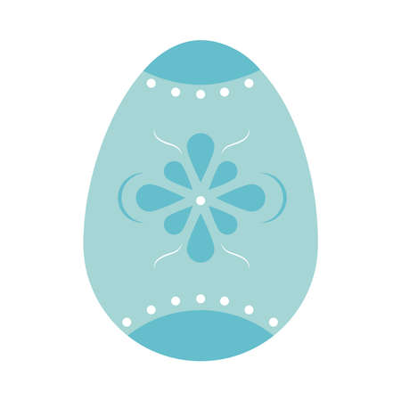 blue easter egg with decorations over white background, colorful design, vector illustrationのイラスト素材