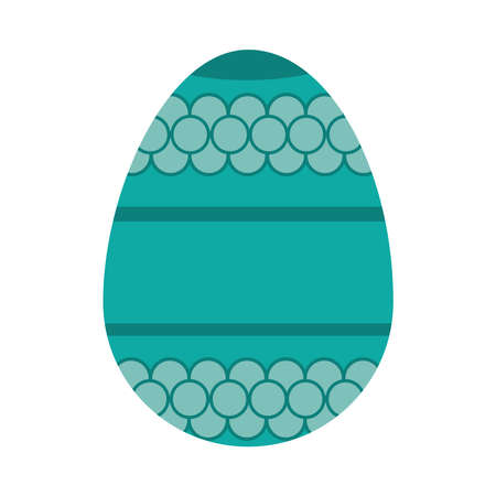 turquoise easter egg icon over white background, colorful design, vector illustrationのイラスト素材