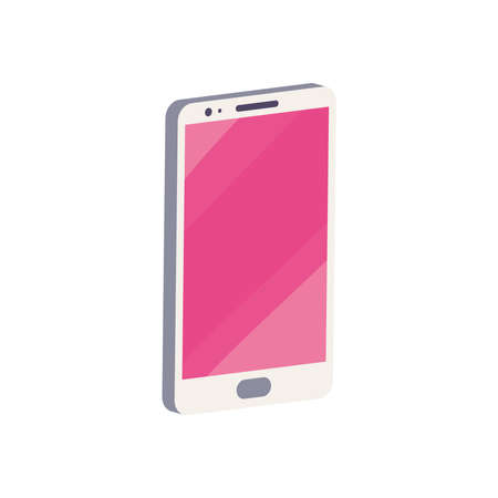 isometric white smartphone design, Cellphone mobile digital and phone theme Vector illustrationのイラスト素材