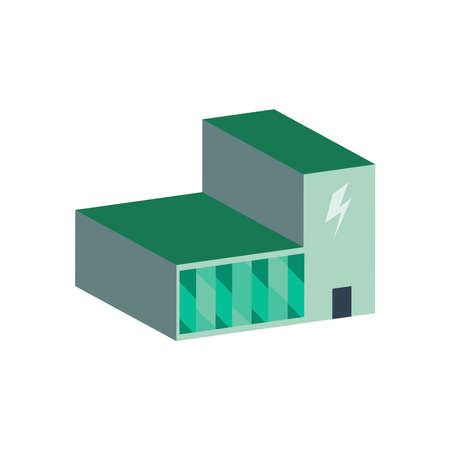 Ecological plant isometric design, Save energy power eco sustainable and environmental theme Vector illustrationのイラスト素材