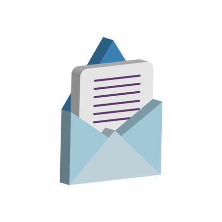 isometric open envelope design, Message email mail and letter theme Vector illustrationのイラスト素材