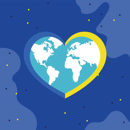 Down syndrome world heart on blue backgroundのイラスト素材