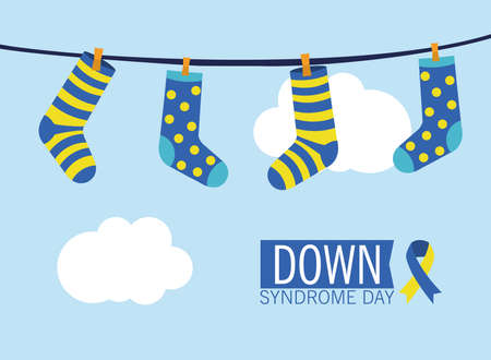 Down syndrome socks and cloudsのイラスト素材
