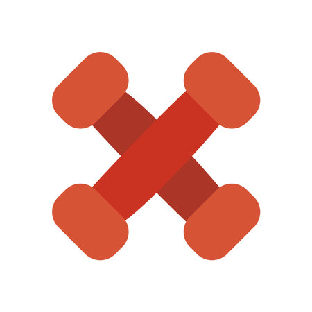 Fitness red weights on white background design, Gym sport and bodybuilding theme Vector illustrationのイラスト素材