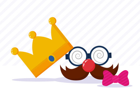 Crown and party related iconsのイラスト素材