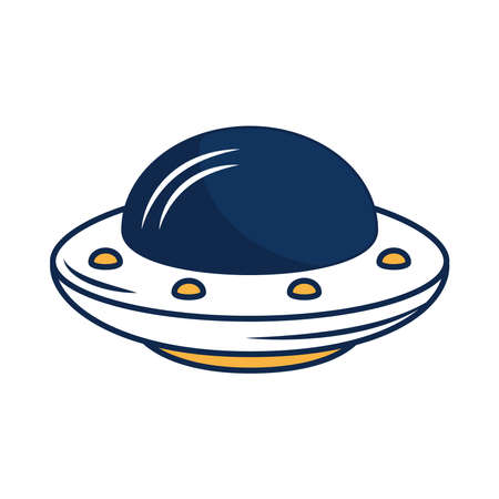 flying saucer on white backgroundのイラスト素材