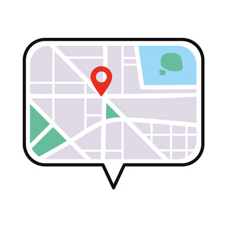 speech bubble with city mapのイラスト素材