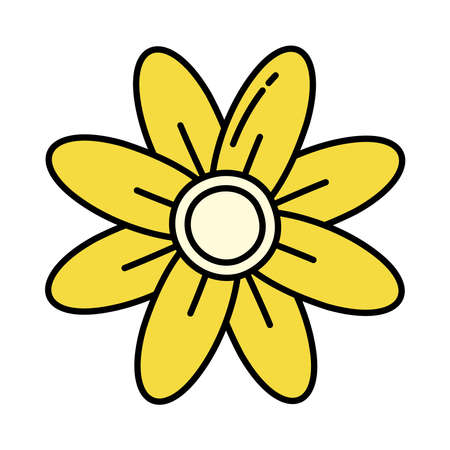 yellow flower icon on backgroundのイラスト素材