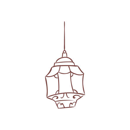 Isolated eid mubarak lamp hangingのイラスト素材