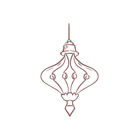 Isolated eid mubarak decorated lampのイラスト素材