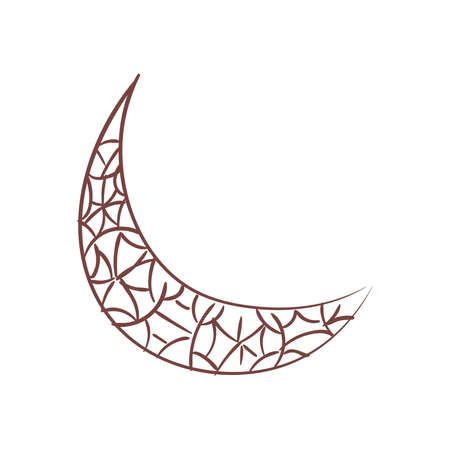 Ornament moon on white backgroundのイラスト素材