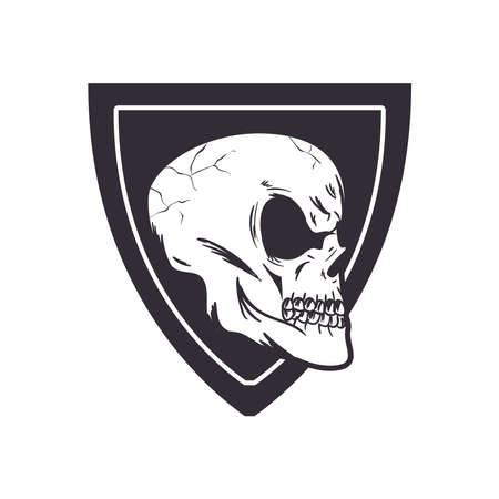 biker patch skull on shieldのイラスト素材