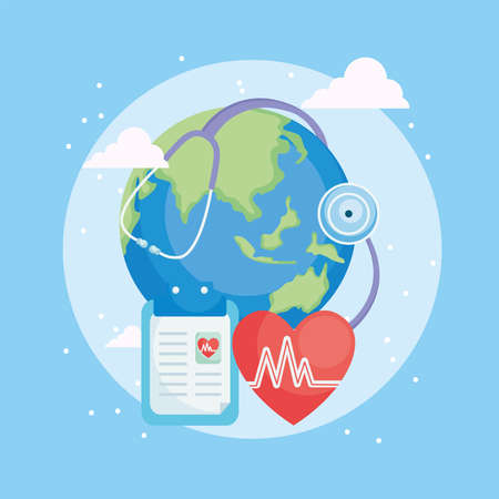 World health day icon setのイラスト素材