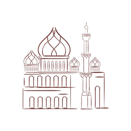 Isolated islamic eid mubarak templesのイラスト素材