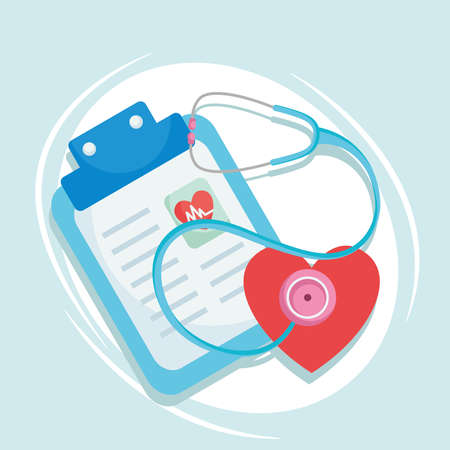 medical care history and stethoscopeのイラスト素材