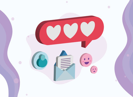 Isometric bubble with media symbols