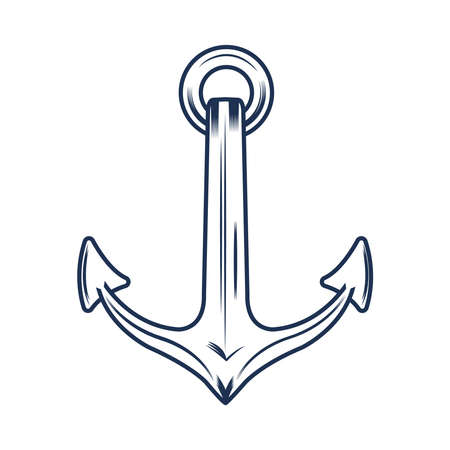 nautical anchor on white backgroundのイラスト素材