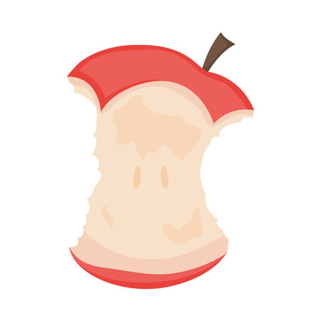 bitten apple on white backgroundのイラスト素材