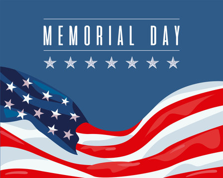 Memorial day with usa flag
