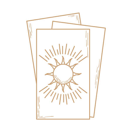 tarot cards with sun symbolのイラスト素材
