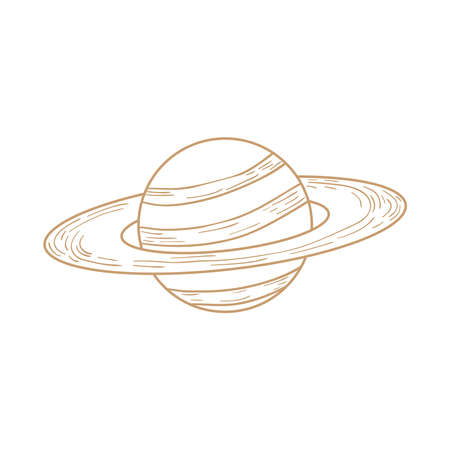 saturn planet on white backgroundのイラスト素材