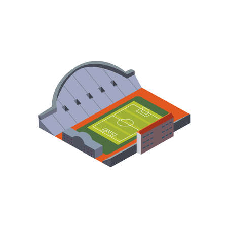 Isometric rectangle soccer football stadiumのイラスト素材