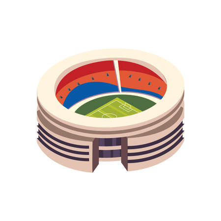 Isometric round soccer football stadiumのイラスト素材