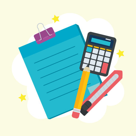 School page with icon setのイラスト素材