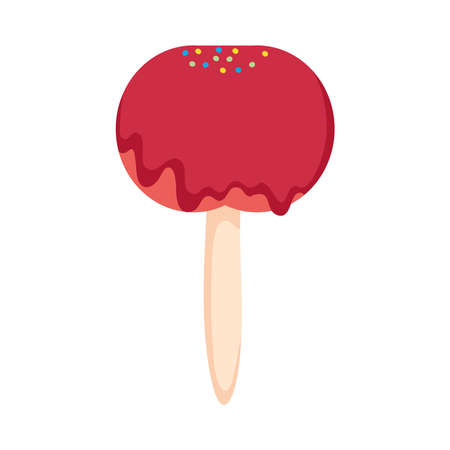 candy apple with colorful sprinklesのイラスト素材