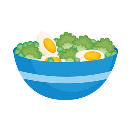 bowl with broccoli and eggsのイラスト素材