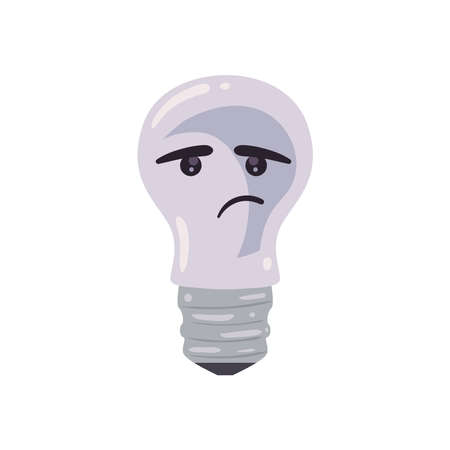 Isolated sad light bulb iconのイラスト素材