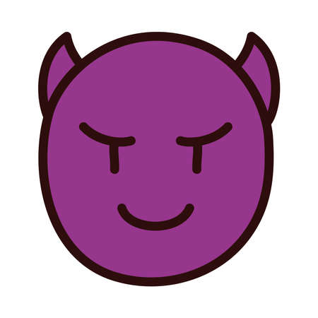 Smiling emoji Face with Hornsのイラスト素材