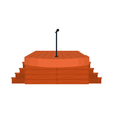 stage and microphone on backgroundのイラスト素材