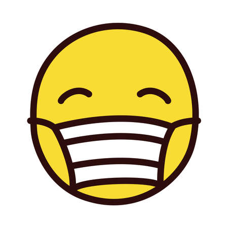 emoji face with medical maskのイラスト素材