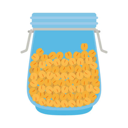 jar with oats on backgroundのイラスト素材