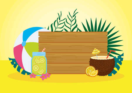 board and summer related iconsのイラスト素材