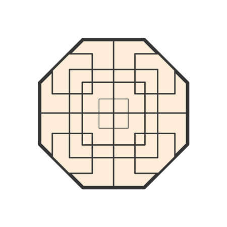 hexagon with squaresのイラスト素材