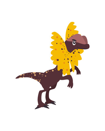 brown yellow dinosaurのイラスト素材