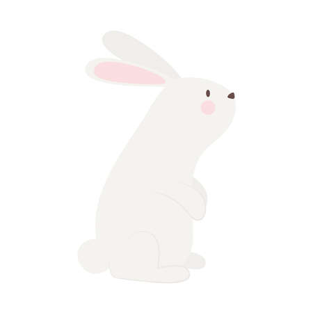 cute white bunnyのイラスト素材