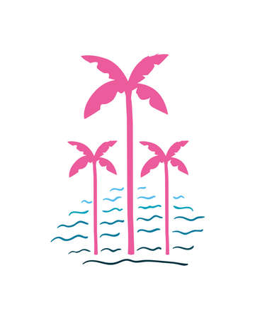 Pink palm treesのイラスト素材