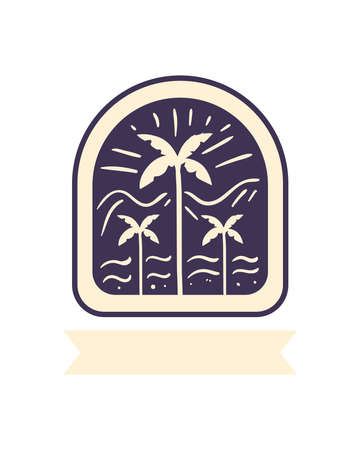 palm trees patchのイラスト素材